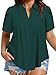 Plus Size Tops for Women 3X Summer Collar Shirts Going Out V Neck Fashion Comfy Petal Sleeve Tunics Dark Green