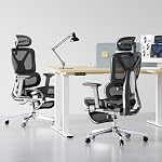 FLEXISPOT ErgoX Premium Ergonomic Office Chair with Footrest - Adjustable 3D Armrests, Dynamic Lumbar Support, Recline & Tilt Function, Mesh Seat, for Home & Office Use, Black - Image 2