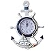 Veemoon Anchor Clock Mediterranean Style Wall Clock Sea Theme Nautical Ship Wheel Rudder Steering Wheel Decoration Wall Hanging Decor