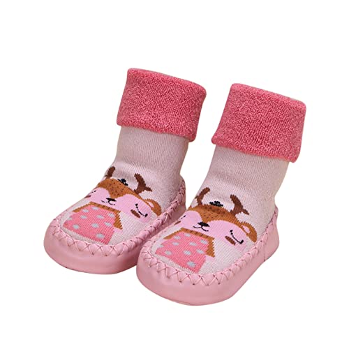 Cute Children Toddler Sock Shoes Autumn and Winter Boys and Girls Slip On Non Slip Warm and Girls Shoes (Pink, 2-2.5 Years Toddler)