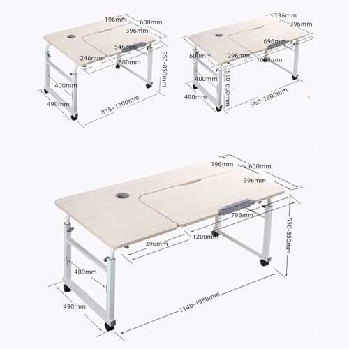 Chariot de poste de travail debout table de lit réglable hauteur - 3