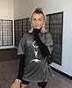 Womens Oversized Tshirt Graphic Tees Crew Neck Summer Short Sleeve Loose Fit Tops, A-starry Night Grey, XXL #2