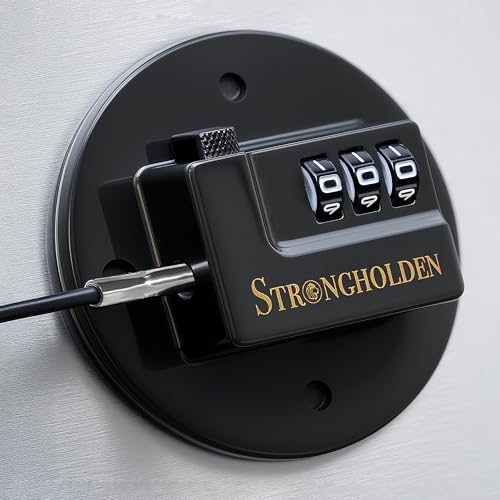 Fridge Lock with Combination Code, Refrigerator & Freezer Lock, Keyless (Black & Round)