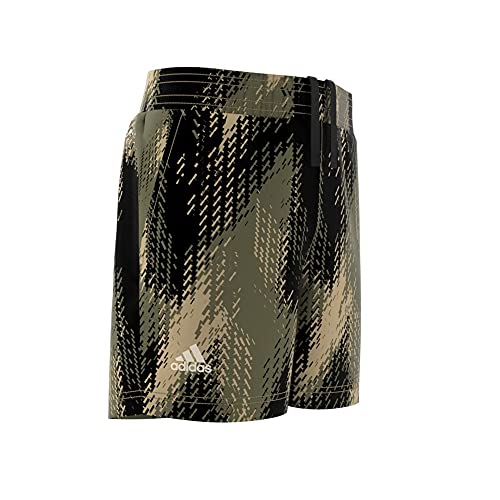 adidas Boy's Printed Shorts (Little Kids/Big Kids) Beige Tone/Black/Focus Olive MD (10-12 Big Kids)3