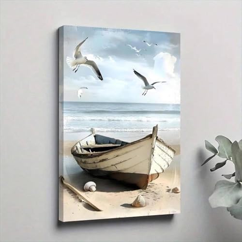 Affiche décorative bateau en bois bord de mer toile murale 30x45 - 2