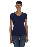Fruit of the Loom Ladies' 8.3 oz./lin. yd. HD Cotton™ V-Neck T-Shirt L Black