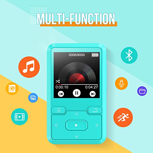 32Gb Mp3 Player With Bluetooth 5.0, Portable Wearable Sports Mp3 Player With Clip, Mini Ultra-Light Lossless Sound Quality Music Mp3 Player, With Fm Radio, Pedometer, Voice Recording, Max 128Gb Expand #TOP6