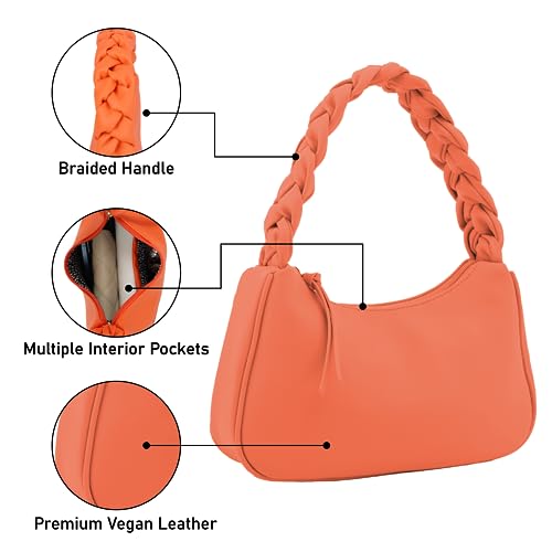 Image of Emperia Braided Top Handle Shoulder Bag For Women, Trendy Designer Small Hobo Tote Handbag