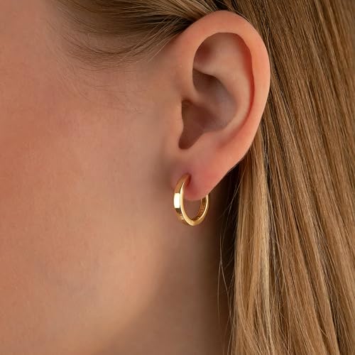 Gold Hoop Earrings 14K Gold Earrings for Women Timeless Small Huggie Earring for Women Everyday2
