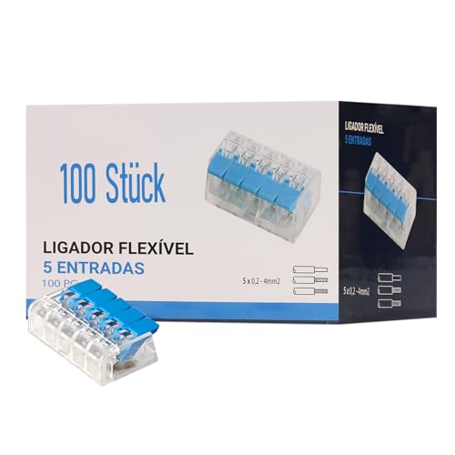 Bornes de connexion Maxled 5 entrées ref 415 pour tous fils électriques x100