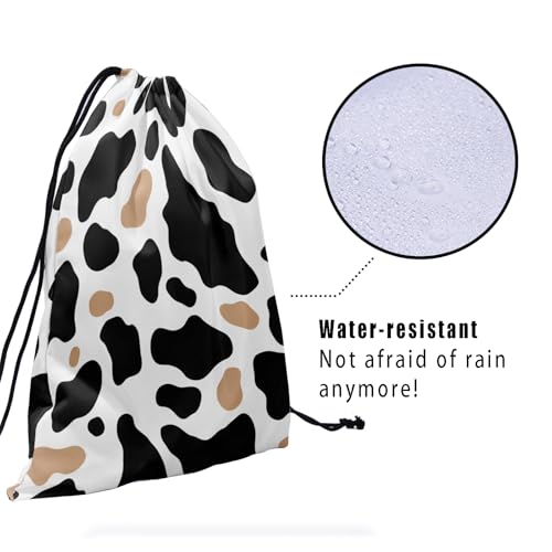 Image of Nerxy Cow Print Gymnastics Grip Bag - Cowhide Grips Bags Animal Drawstring Gym Bag for Gymnasts Cow Gym Pouch Bags Adjustable