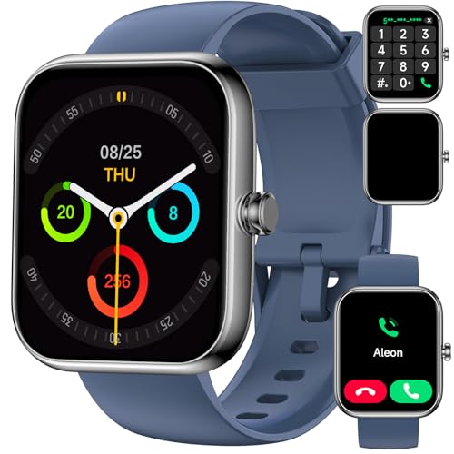 Image of Smart Watches(Alexa Built-in), 1.83 inch HD Fitness Tracker with Bluetooth Calls /Messages, IP68 Waterproof, 120+Sports Modes, 24 /7 Heart Rate /Sleep Fitness Watch Compatible with iOS /Android (Blue)