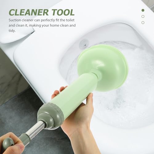 Desatascador de inodoro de acero inoxidable y ventosa de goma resistente de bano 5