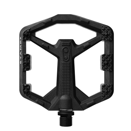 Crankbrothers Stamp 0 Flat-Pedale für MTB- und BMX-Fahrräder, Leichter Composite-Körper, verbesserter Grip mit 12 Pins, Schwarz, S