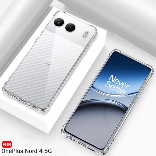 Image of TheGiftKart Crystal Clear Back Cover Case for OnePlus Nord 4 5G | Raised Bumps for Camera & Screen Protection | Ultra Clear Soft Silicone Back Cover Case for OnePlus Nord 4 5G (TPU, Transparent)