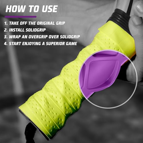 SolidGrip Padel Grip - Padel Racket Hand Grip for Handle - Better Grip, Shock Reduction, More Control - Padel Accessories Silicone Grip - Works with Any Overgrip - Image 3