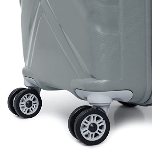 Image of Trolley Bag Small Size, 56 cms Hard Side Travel Bag for Women, 8 Wheel Luggage Suitcase for Travelling, Cabin-Friendly, Scratch Resistant, Trolley Suitcase (Grey., Small)