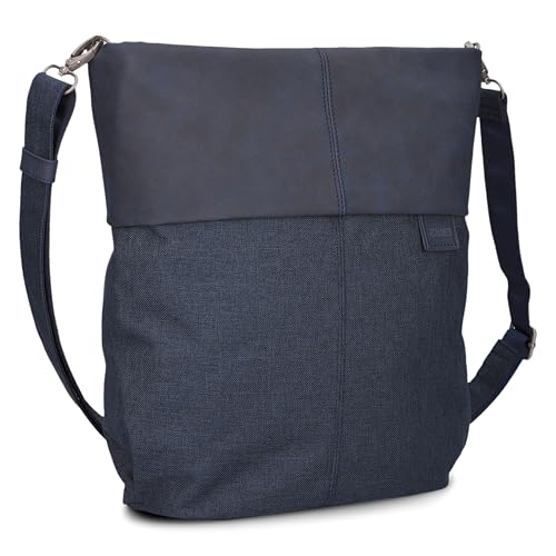 Sac à épaule Zwei Olli OT12 Navy bleu marine grand format avec poches zippées