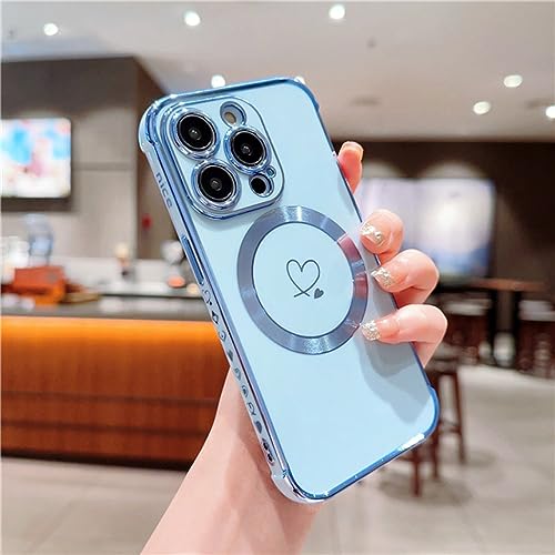 Cadre de placage magnétique de luxe pour iPhone 13 14 Plus coque antichoc chic