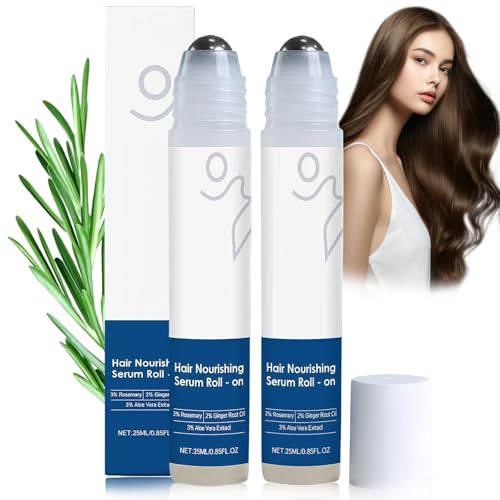 2 PCS Rosemary Oil Roll On for Hair Growth Serum & Scalp Nourishment, Natural Hair Growth Serum for Men & Women, Anti-Hair Loss Treatment for All Types, Easy Apply Roller