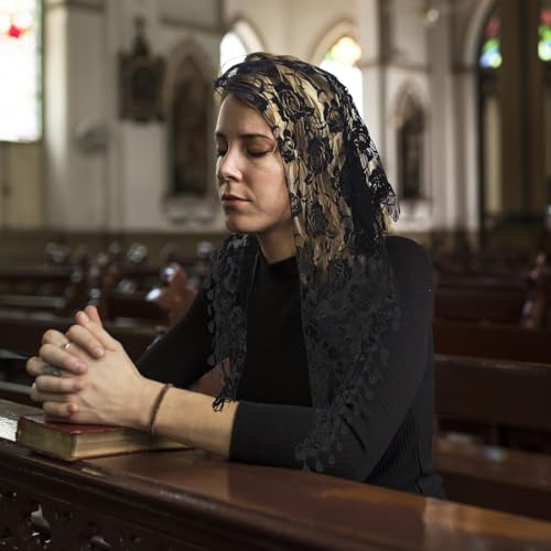 25in Lap Scarf For Women Church With Lace Lap,Lap Cloth,Veils For Women Catholic,Lace Head Coverings For Weddings(White)3