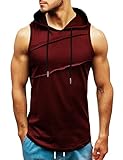 LecGee Men's Workout Hooded Tank Tops Bodybuilding Muscle Cut Off T Shirts Sleeveless Gym Hoodies...