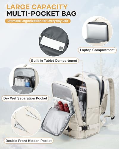 Mochila viaje cabina ryanair 40x20x25 evita recargos equipaje mano impermeable beige 4