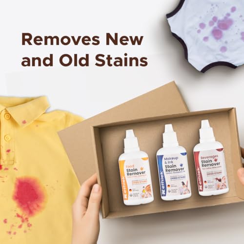 Ethiek Stain Removal Specialist Kit for Clothes | Removes Food, Ink & Makeup Stains (Haldi, Chutney, Curry, Coffee, Pen, Lipstick) | Set of 3 × 50ml