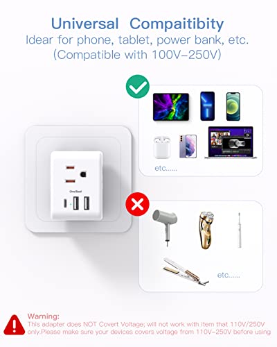 Us To Uk Ireland Travel Plug Adapter, Type G Power Plug Adapter With 3 Outlets 3 Usb Ports(1Usb C), European Travel Plug Adapter For Usa To England London Scotland British Qatar Irish Hongkong, 2 Pack #TOP3