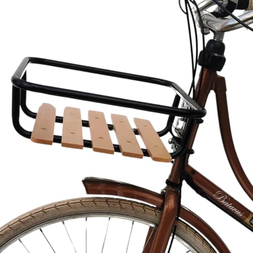 Frontgepäckträger Fahrrad + Fahrradkorb XL Pro | Fahrrad Gepäckträger vorne | Gepäckträger Vorderrad | Fahrrad Gepäckhalter | Front Loader | Red Loon | Rattanlook Seegras | Gepäckträgerkorb