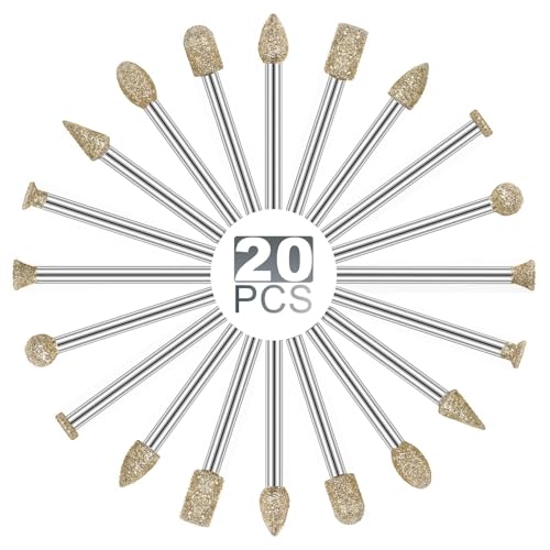 Accesorios para herramienta rotativa Feanron 20 piezas diamante miniatura 7