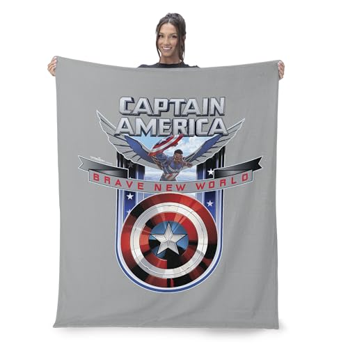 NORTHWEST Marvel Captain America Brave New World Überwurfdecke, kuschelig für alle Jahreszeiten, leicht, für Couch, Sofa, Jungen-Mädchen-Bettwäsche, 127 x 152 cm