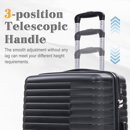 Image of Hardside 4 Luggage Set, Lightweight Wave Suitcase with Spinner Wheels