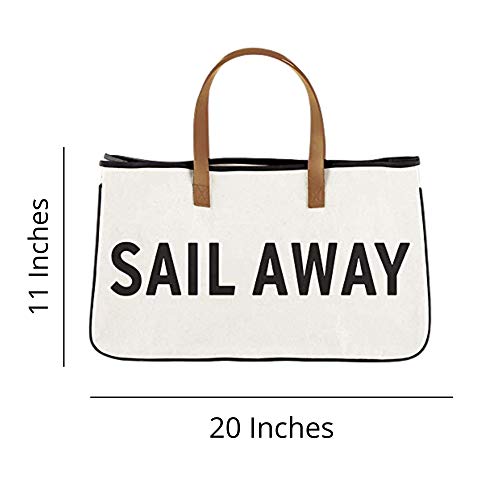 Image of Santa Barbara Design Studio Tote Bag For Women Canvas Shoulder Bag with Genuine Leather Handles,