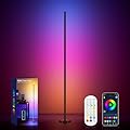 Corner Floor Lamp, 65" RGB Color Changing Mood Light with Remote Control, Dimmable LED Corner Lamp with Music Sync, Modern Floor Lamp for Living Room Gaming Room
