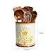 Bicuzat Retro Ceramic Sunflower Embossed Pattern Kitchen Utensil Holder, Large Cooking Utensil Crocks for Kitchen Countertop, Sunflower Utensil Organizer