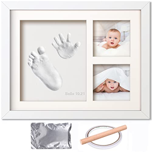 Crenze Baby Hand und Fußabdruck Set, Personalisiertes Gipsabdruck Set Baby...