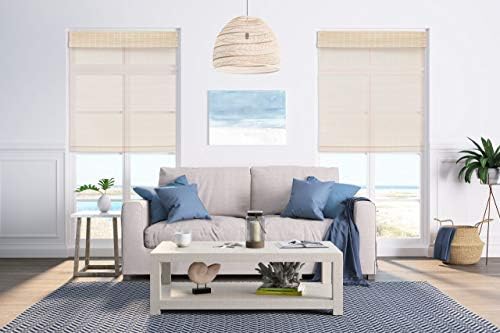 Cordless Woven Wood Roman Shades, Bamboo Shades Sizes 20 to 72 Wide and 24 to 72 High, Bamboo Mesh Natural — view 6