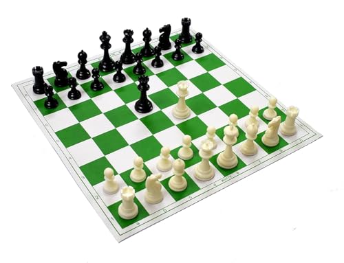 GeoKraft 18 * 18 Inches Roll-up Vinyl Tournament Chess Set with S...