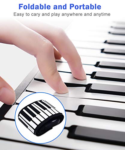 88 Keys Portable Keyboard Piano, Safeplus Electric Roll Up Flexible Silicone Piano Keyboard For Kids Beginners Adults Gift Support Mp3 Player Bluetooth Function #TOP4