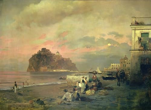 Tableaux Graffiti Art Mural Ischia d'Oswald Achenbach décoration salon moderne 60x90cm