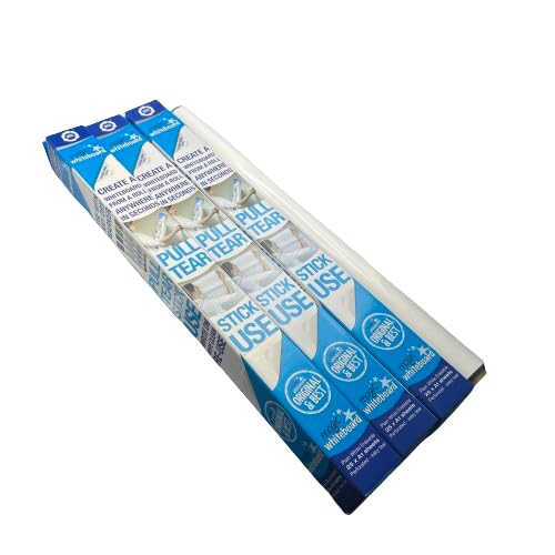 3 Rolls of Magic Whiteboard - Plain White 25 Perforated A1 Sheets. Static & Portable White Board for Walls, Doors, Windows. Sticks to Any Flat Surface. Write on with Any Dry Erase Marker - Easy Clean
