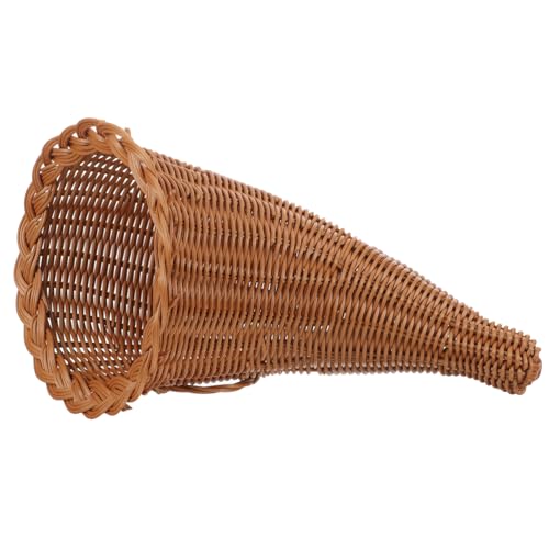 CIMAXIC Candy Bowl Pp Food Basket Khaki Large Cornucopia Basket Bread