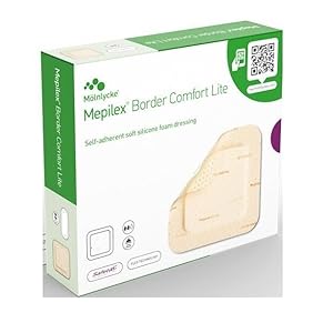 Mepilex ME281000 BorderLite Schaumkompresse, 4 cm breit, 5 cm lang, 10 Stück