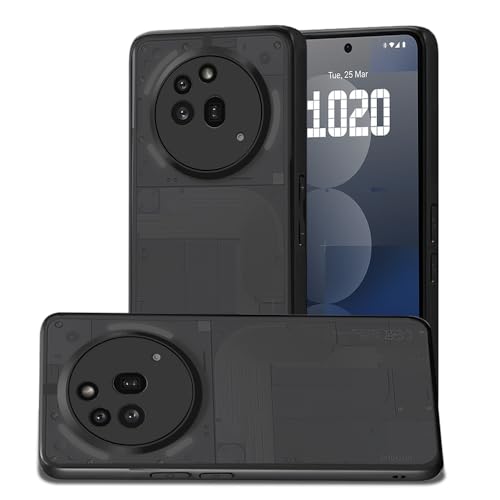 Image of AESTMO Nothing Phone 3A Pro 5G Back Cover | 360 Protection | Matte Frosted Hard Back Translucent | Bumper Case for Nothing Phone 3A Pro 5G (Smoke Black Matte PC+Black TPU Bumber)