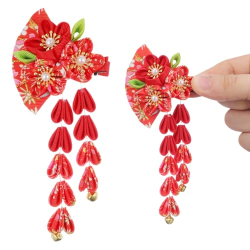 Clip para el pelo japonés con borlas y tocado tradicional decorativo