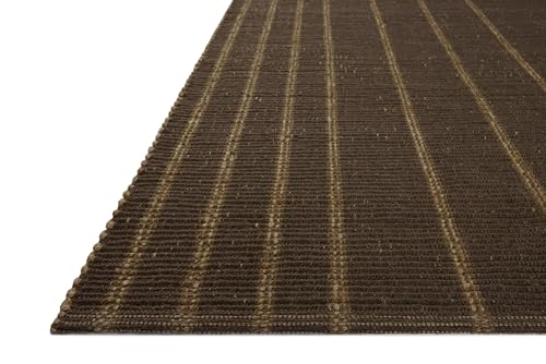 Loloi Leanne Ford Weatherstaff Collection WTS-01 Espresso/Natural 9'-3" x 13' Area Rug Jute, Striped, Neutral, Living Room, Bedroom, Dining Room by Loloi - Image 3