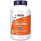 NOW Supplements, Double Strength L-Carnitine 1,000 mg, Purest Form, Amino Acid, Fitness Support, 100 Tablets