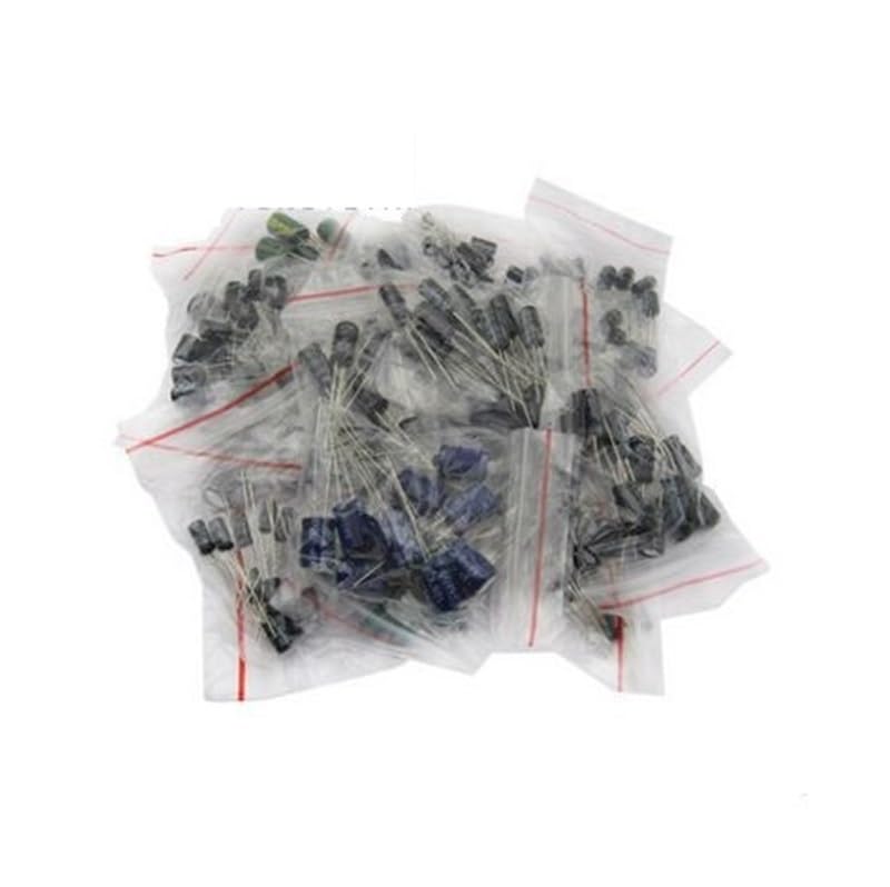 Condensateur électrolytique en aluminium : lot de 190 pièces assorties de 6.3V à 50V