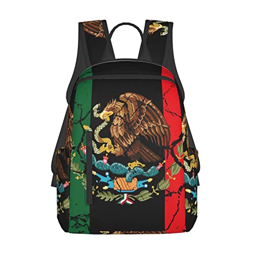 Supdreamc Backpack Multipurpose Anti-Theft Large Capacity Bookbag - Mexico Flag Crack Art Travel Hiking Daypack With Side Pockets